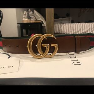Gucci Web belt with Double GG buckle